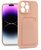 Haffner PT-6742 iPhone 14 Pro Max pink szilikon hátlap kártyatartóval