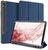 DUX DUCIS DOMO tok álló, bőr hatású (aktív FLIP, oldalra nyíló, TRIFOLD, S Pen tartó, textil minta) SÖTÉTKÉK - Samsung Galaxy Tab S9 LTE (SM-X716),Samsung Galaxy Tab S9 WIFI (SM-X710)