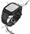 SHELLBOX műanyag keret (szilikon szíj, közepesen ütésálló, IP68 vízálló + kijelzővédő üveg) FEKETE - Apple Watch Series 4 44mm,Apple Watch Series 5 44mm,Apple Watch Series 6 44mm,Apple Watch Series SE 2 44mm,Apple Watch Series SE 44mm