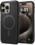 SPIGEN CORE ARMOR MAG szilikon telefonvédő (közepesen ütésálló, kamera védelem, csíkos minta, Magsafe) FEKETE - Apple iPhone 15 Pro Max