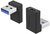 PREMIUMCORD Adapter, 90 fokos, USB-A - USB-C, M/F, fekete