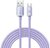 BASEUS CRYSTAL SHINE adatkábel (USB - Type-C, 100W, PD gyorstöltő, 200cm, cipőfűző) LILA