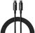 BASEUS TUNGSTEN GOLD adatkábel (Type-C - Type-C, 240W, PD gyorstöltő, 200cm, törésgátló) FEKETE