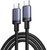 UGREEN L528 adatkábel (Type-C - Type-C, 240W, PD gyorstöltő 3.0, 200cm) SÖTÉTSZÜRKE