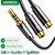 UGREEN Kábel 3.5mm Jack - 2x 3,5mm Jack, elosztó, ABS ház, M/F/F, 0,2m, fekete