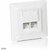 Equip 125765 STP Cat6 fali doboz 80x80, 2 port, süllyesztett, fehér